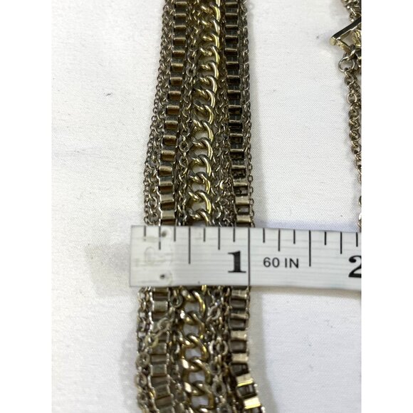 Vintage Womens Gold 12 Strands Chain Necklace SKU 6403 - Picture 6 of 6